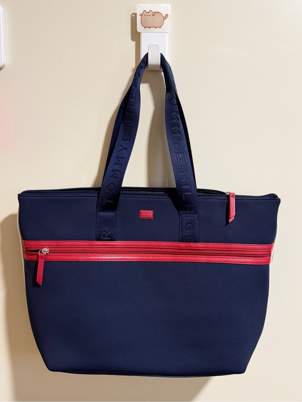 Tommy Hilfiger Navy Tote with Red Accents